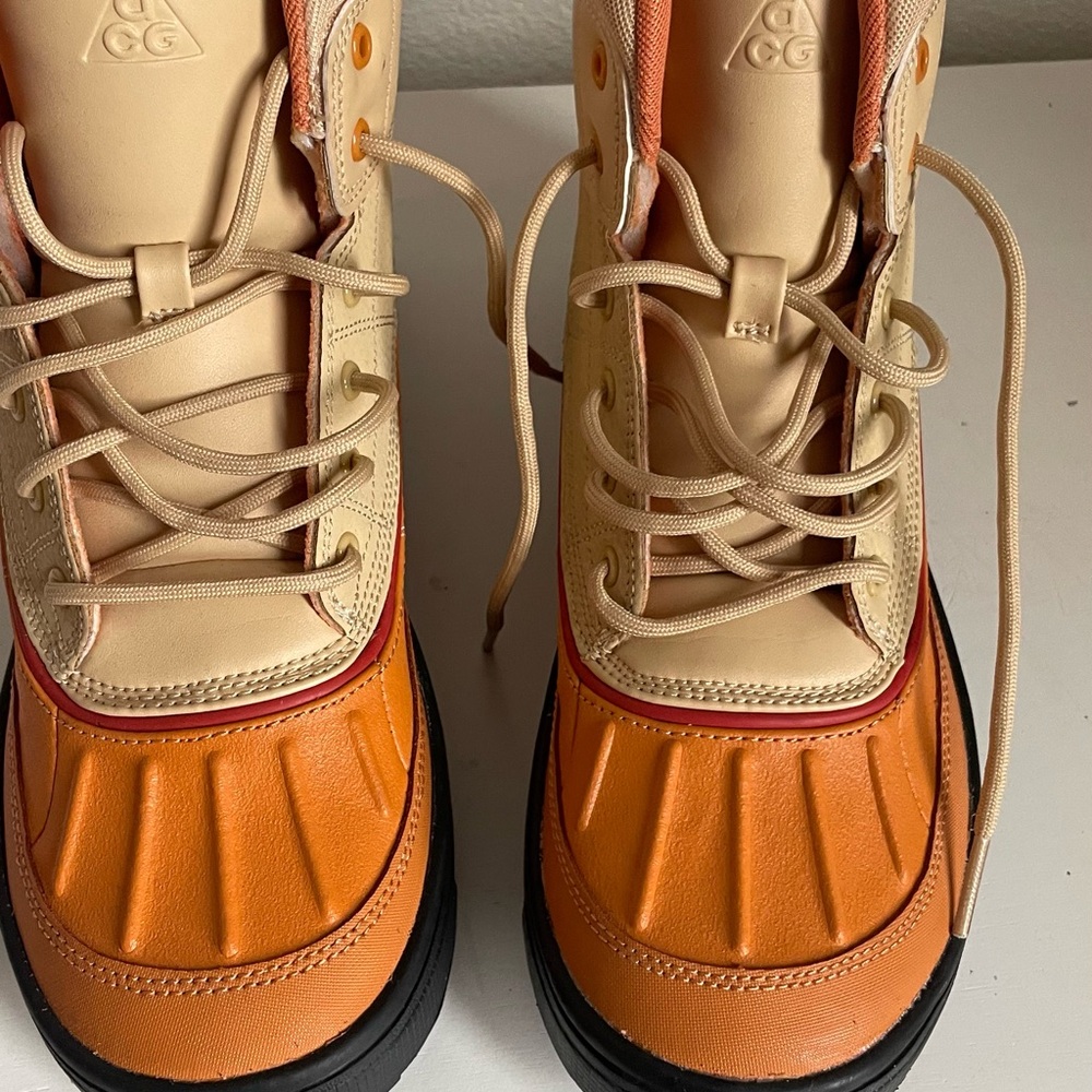 Nike ACG Orange and Beige Boots